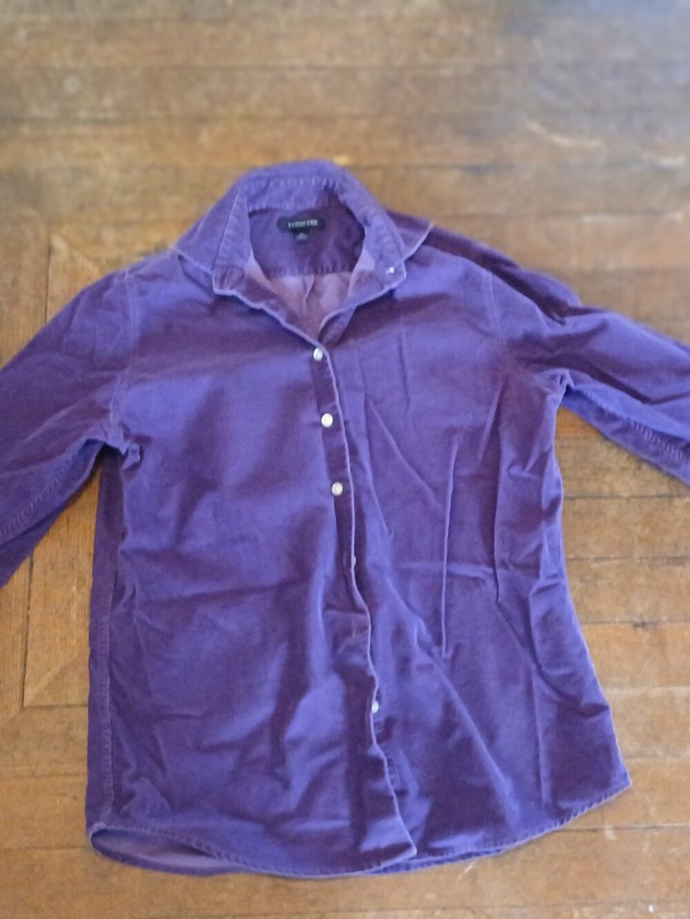 Land's End Purple Corduroy Long Sleeve Shirt - Size S (6-8)